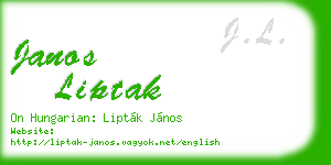 janos liptak business card
