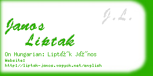 janos liptak business card